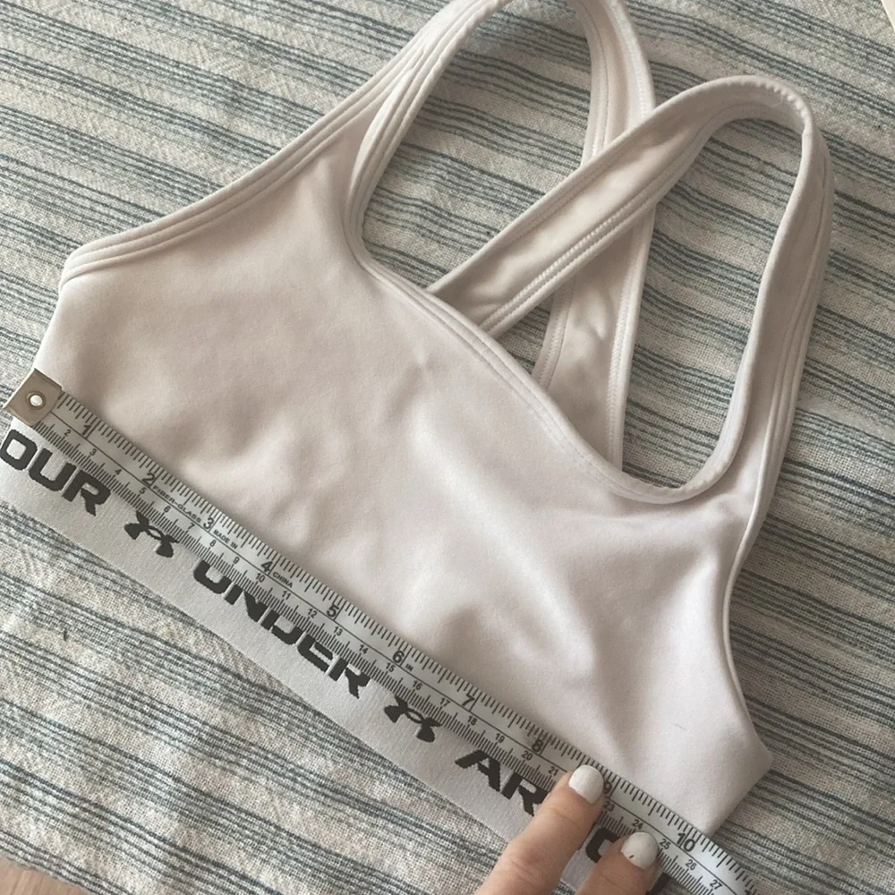 Under Armour youth, small white and black sports bra